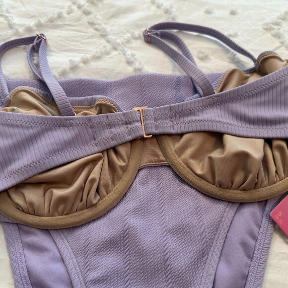 NWT Ninety-Nine Degrees Lavender Swim Bikini 2 Piece Set Size Small - Picture 7 of 7
